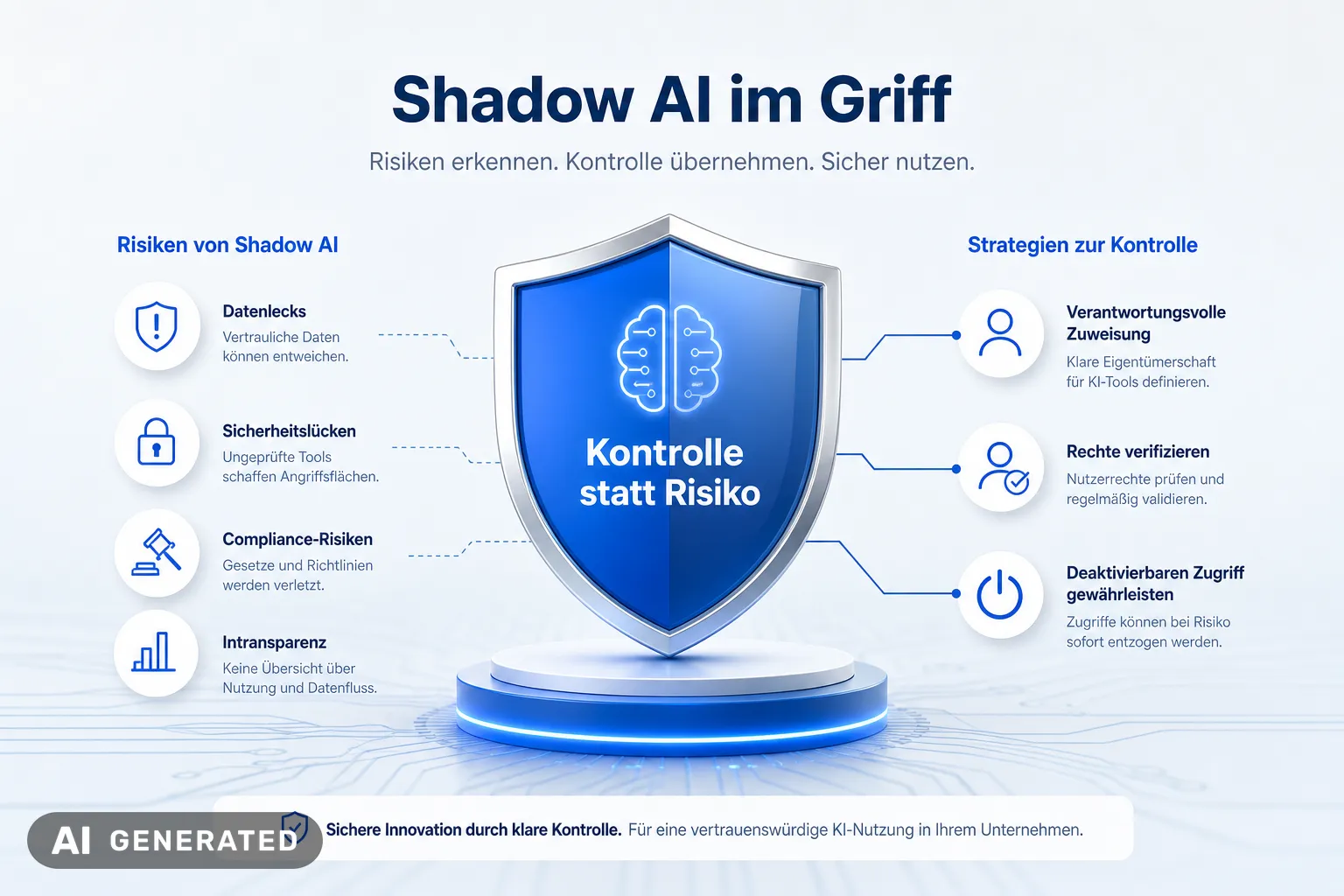 Schatten-KI Risiken und Kontrolle Infografik zu Schatten-KI Risiken und Kontrolle