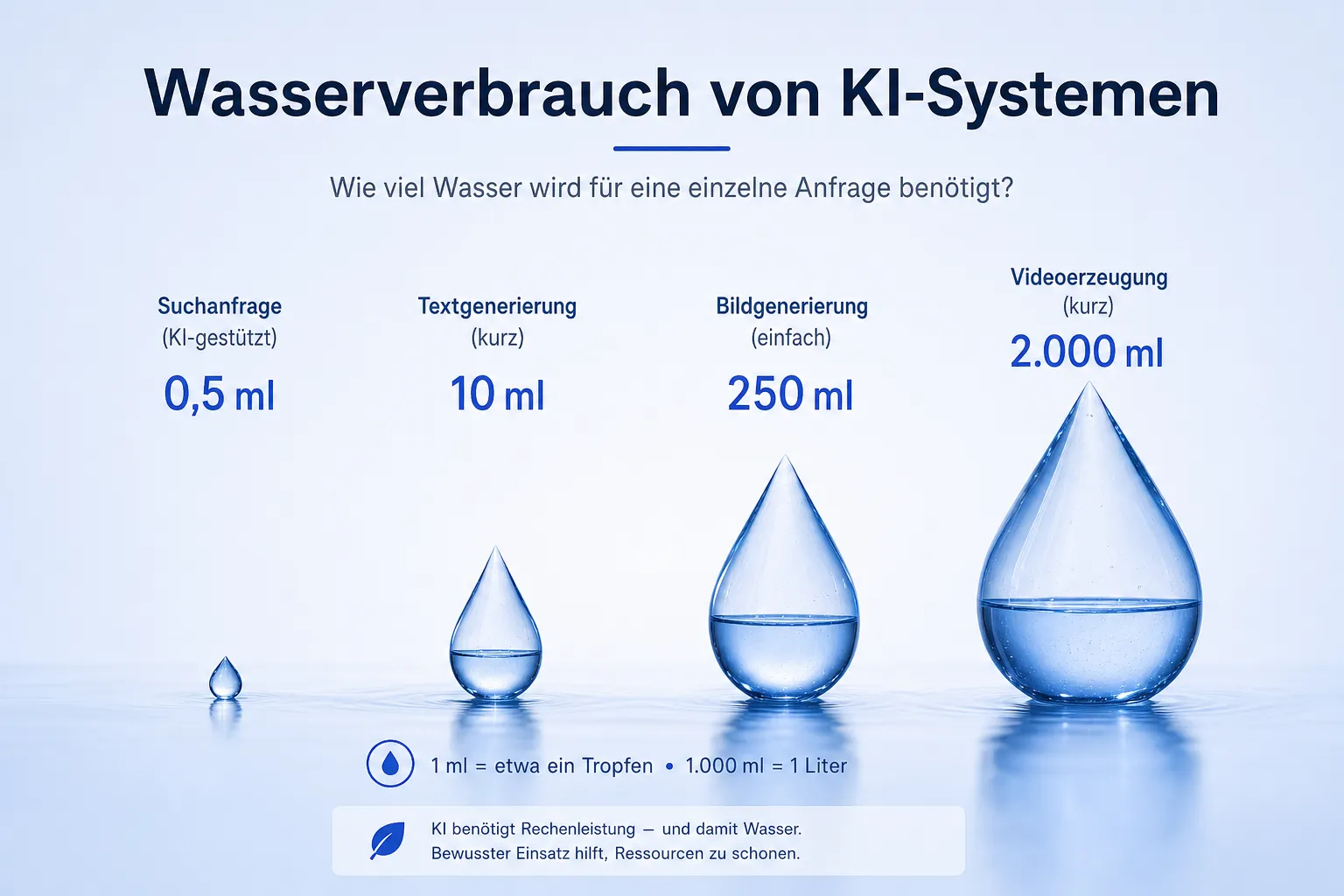 Wasserverbrauch ChatGPT: Was eine Anfrage wirklich kostet